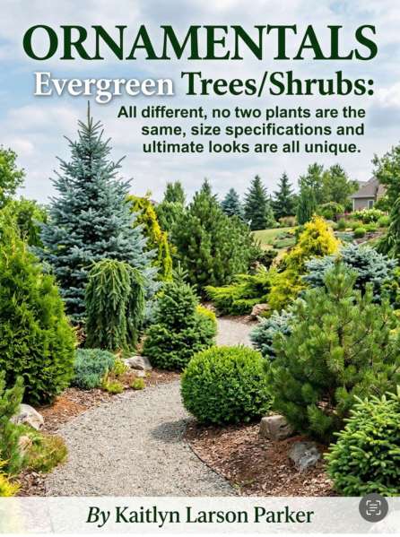 Larson’s Garden Center and Landscaping | Larson’s Garden Center and Landscaping Booklet - Ornamentals Evergreen Trees/Shrubs by Kaitlyn Larson Parker, Landscape Designer