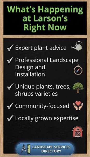 Larson’s Garden Center and Landscaping | Larson’s Garden Center and Landscaping Activities at LARSON’s bullet list